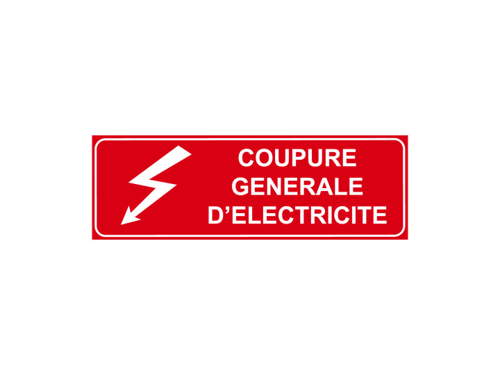 Panneau dInterdiction  Signalétique P306  Coupure générale déléctricité
