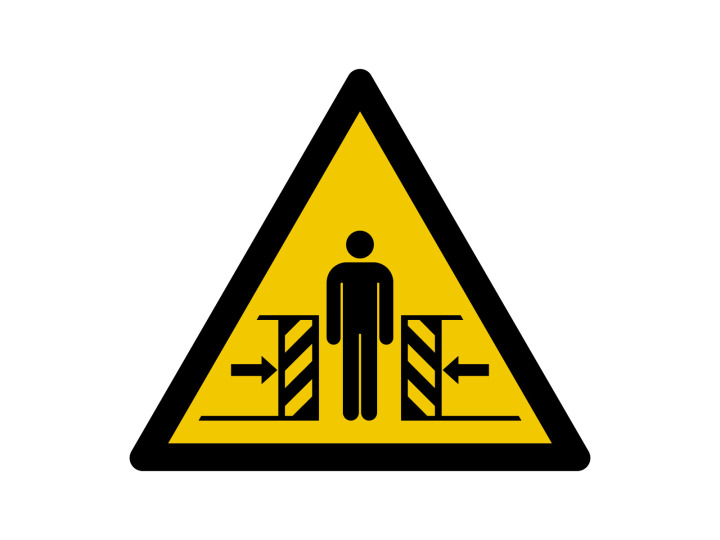 Avertissement  W019  Danger Ecrasement  Panneau Signalétique Norme ISO7010