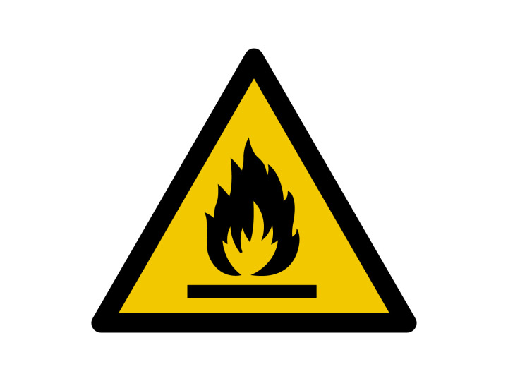 Avertissement  W021  Danger Matières inflammables  Panneau Signalétique Norme ISO7010