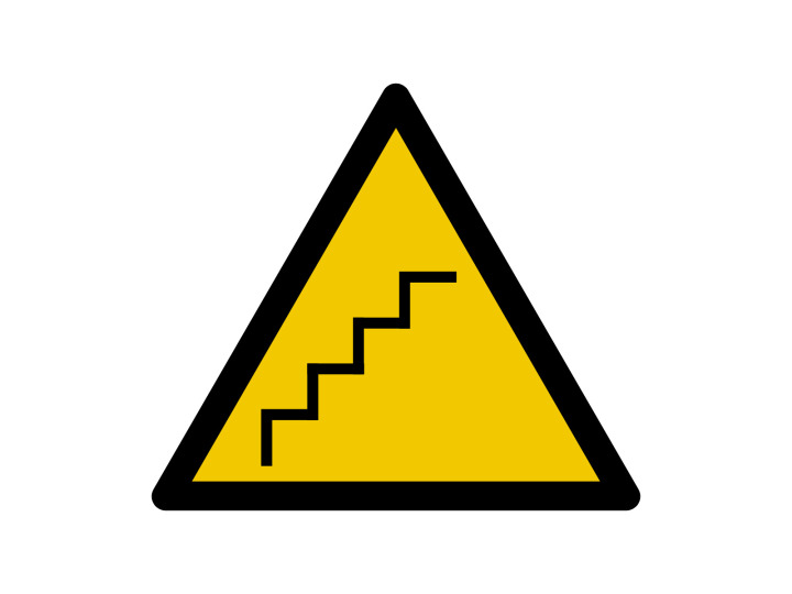 Avertissement  W190  Danger Escaliers  Panneau Signalétique Norme ISO7010