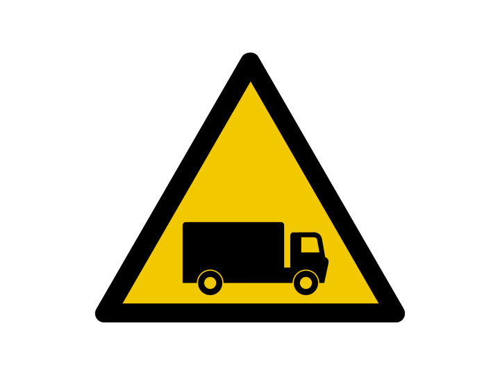 Avertissement  W199  Danger Poids lourds  Panneau Signalétique Norme ISO7010