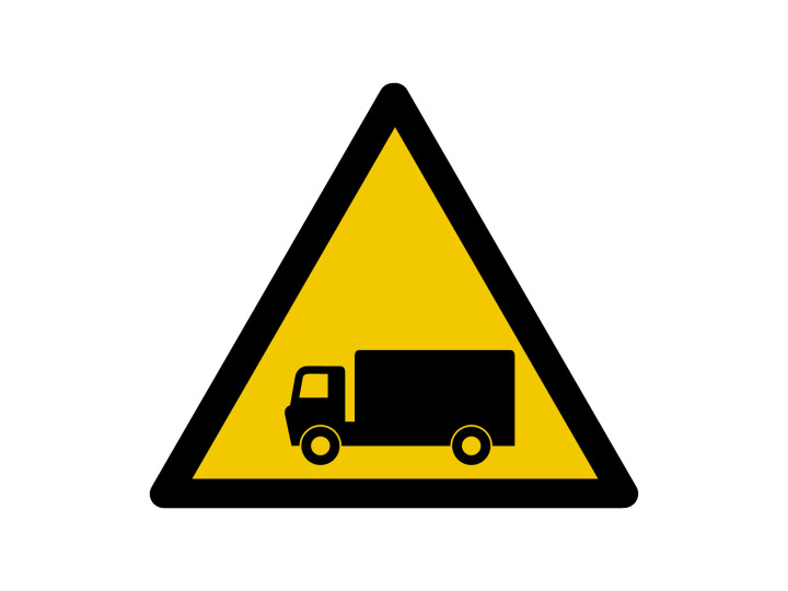 Avertissement  W200  Danger Poids lourds  Panneau Signalétique Norme ISO7010