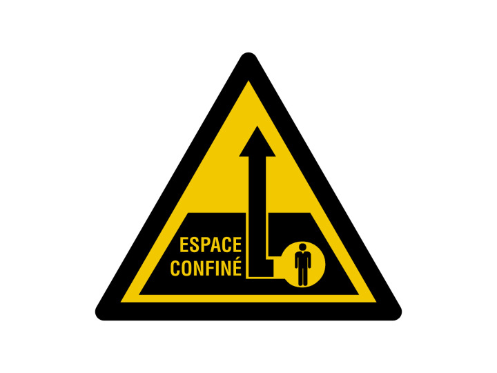 Avertissement  W227  Espace confiné  Panneau Signalétique Norme ISO7010