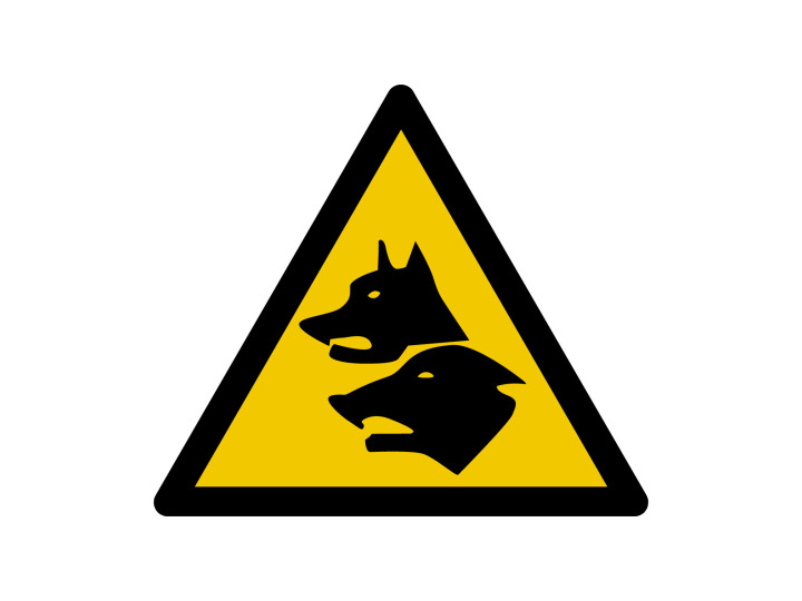 Avertissement  W234  Attention Chiens de garde  Panneau Signalétique Norme ISO7010