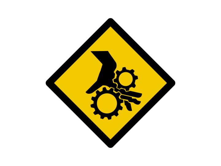 Avertissement  W255  Attention aux mains  Panneau Signalétique Norme ISO7010