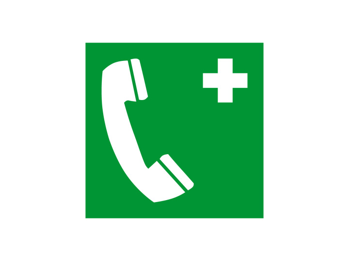 Évacuation Sécurité E004 Téléphone durgence Panneau Signalétique Norme ISO 7010