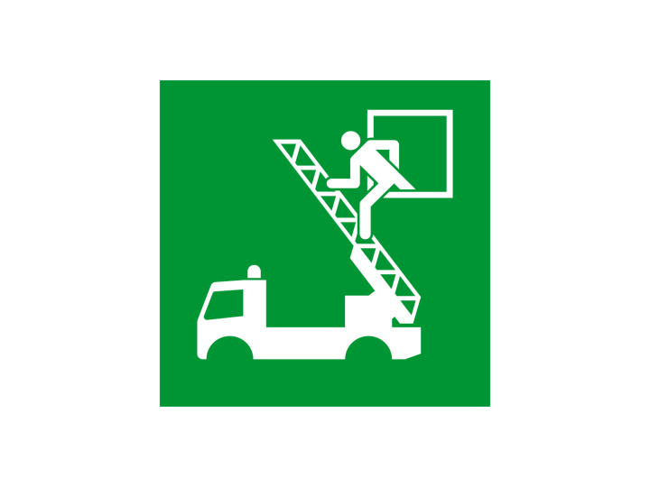 Évacuation Sécurité E017 Fenêtre de secours Panneau Signalétique Norme ISO 7010