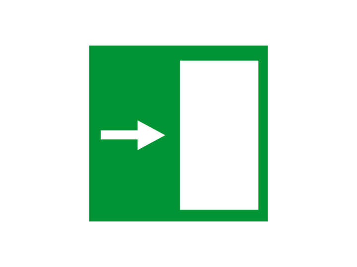 Évacuation Sécurité E052 Issue de secours à droite Panneau Signalétique Norme ISO 7010