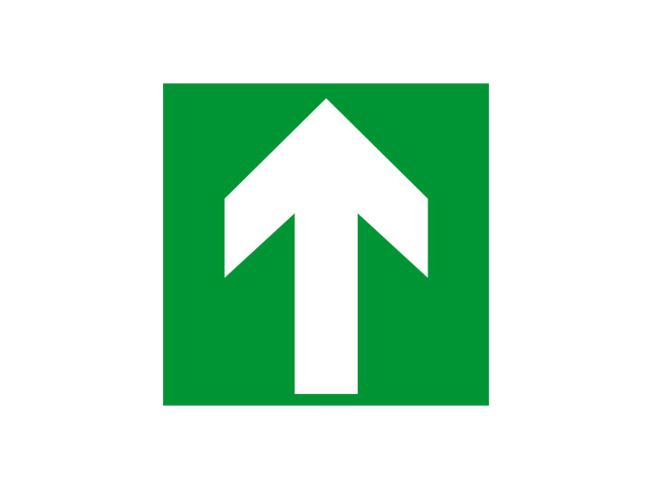 Évacuation Sécurité E060 Flèche haut Panneau Signalétique Norme ISO 7010