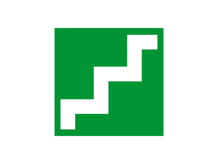 Évacuation Sécurité E069 Escalier Panneau Signalétique Norme ISO 7010