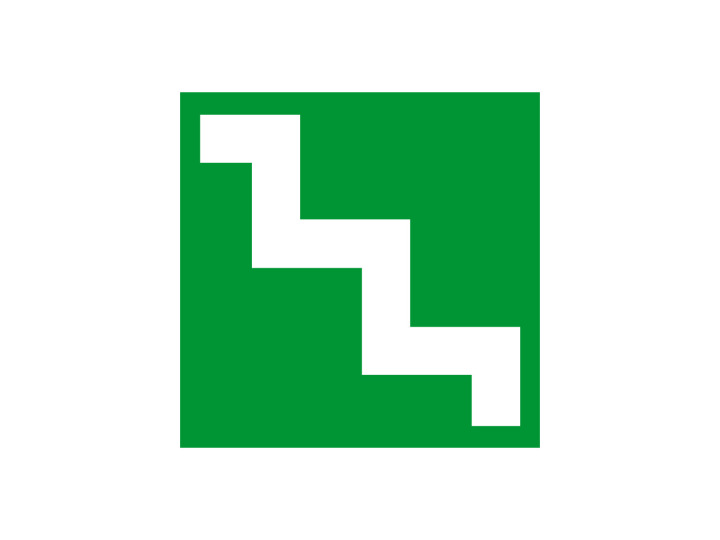 Évacuation Sécurité E070 Escalier Panneau Signalétique Norme ISO 7010