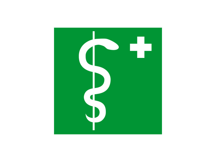 Évacuation Sécurité E080 Service médical Panneau Signalétique Norme ISO 7010