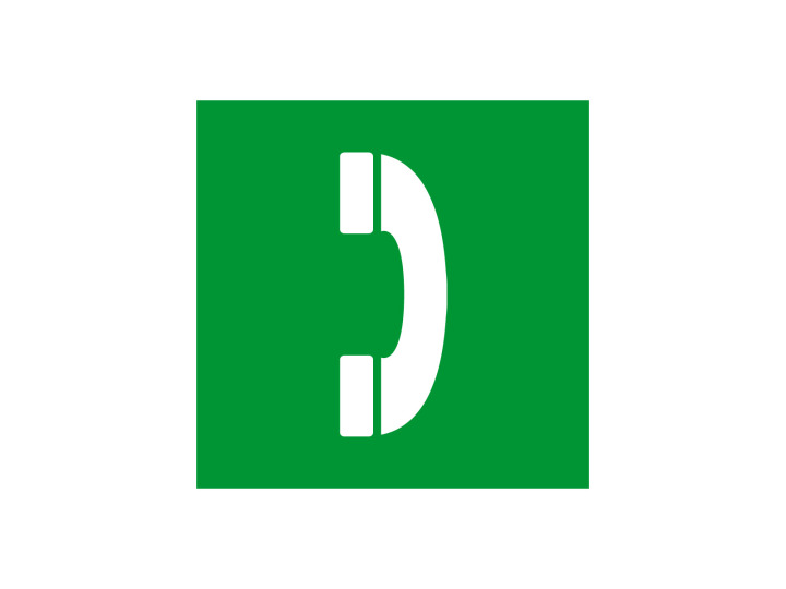 Évacuation Sécurité E088 Téléphone de secours Panneau Signalétique Norme ISO 7010