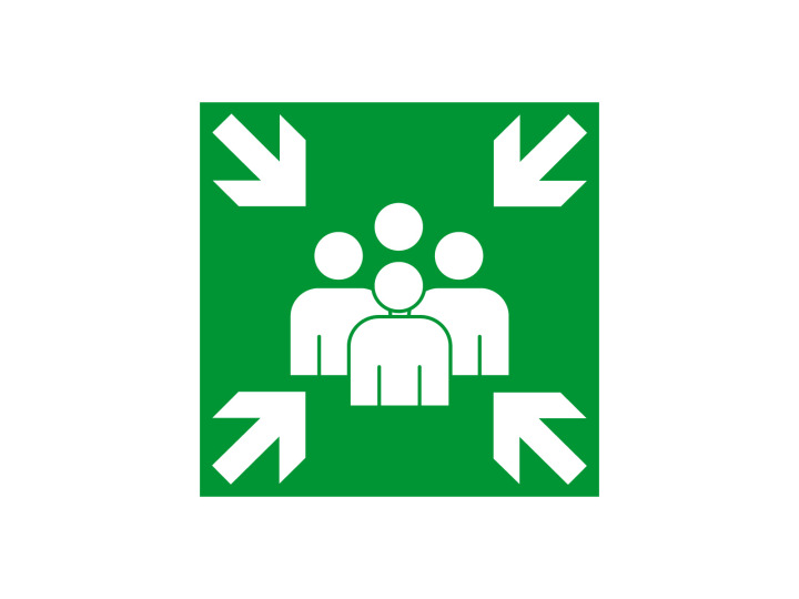 Évacuation Sécurité E089 Point de rassemblement après évacuation Signalétique Norme ISO 7010