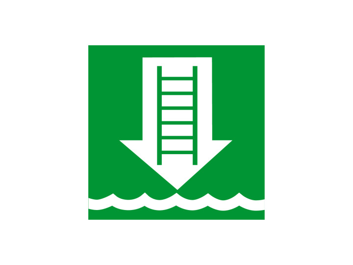 Évacuation Sécurité E097 Echelle dembarquement Panneau Signalétique Norme ISO 7010