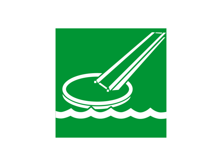 Évacuation Sécurité E098 Toboggan dévacuation Panneau Signalétique Norme ISO 7010