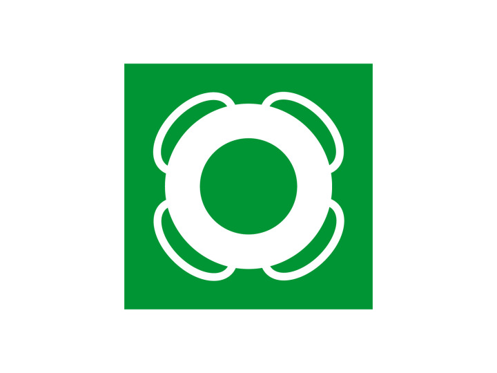 Évacuation Sécurité E099 Bouée de sauvetage Panneau Signalétique Norme ISO 7010