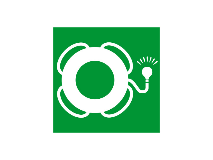 Évacuation Sécurité E101 Bouée de sauvetage lumineuse Panneau Signalétique Norme ISO 7010