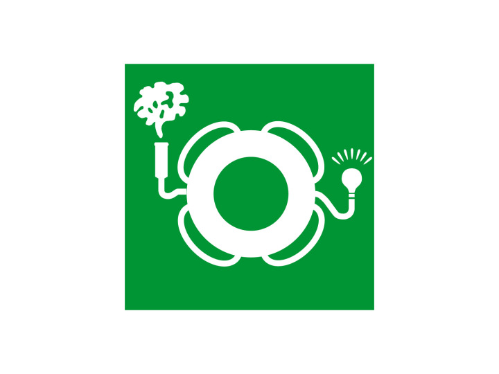 Évacuation Sécurité E102 Bouée de sauvetage lumineuse et fusée de détresse Norme ISO 7010