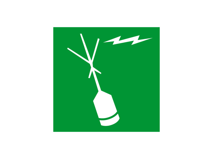 Évacuation Sécurité E106 Radio guide de détresse Panneau Signalétique Norme ISO 7010