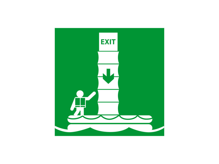 Évacuation Sécurité E111 Chaussette téléscopique dévacuation Panneau Norme ISO 7010