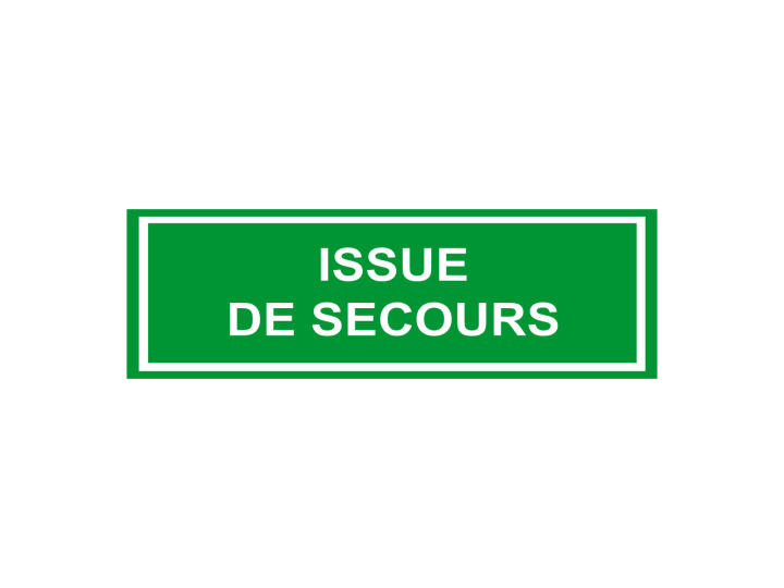 Évacuation Sécurité E205 Issue de secours Panneau Signalétique Norme ISO 7010
