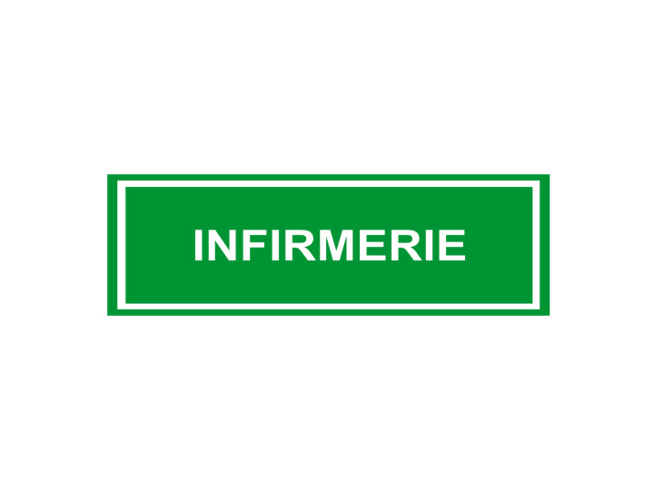 Évacuation Sécurité  E214  Infirmerie  Panneau Signalétique Norme ISO7010