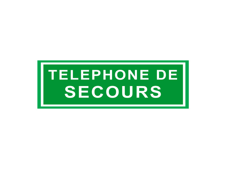 Évacuation Sécurité  E218  Téléphone de secours  Panneau Signalétique Norme ISO7010