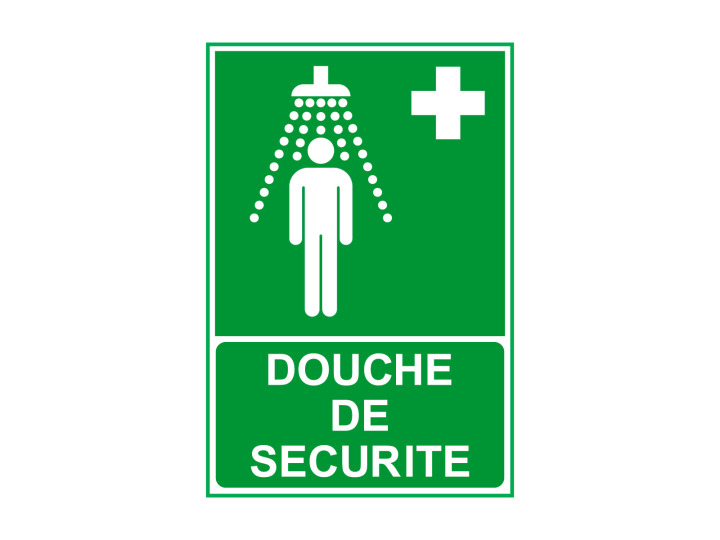 Évacuation Sécurité E402 Douche de sécurité Panneau Signalétique Norme ISO 7010