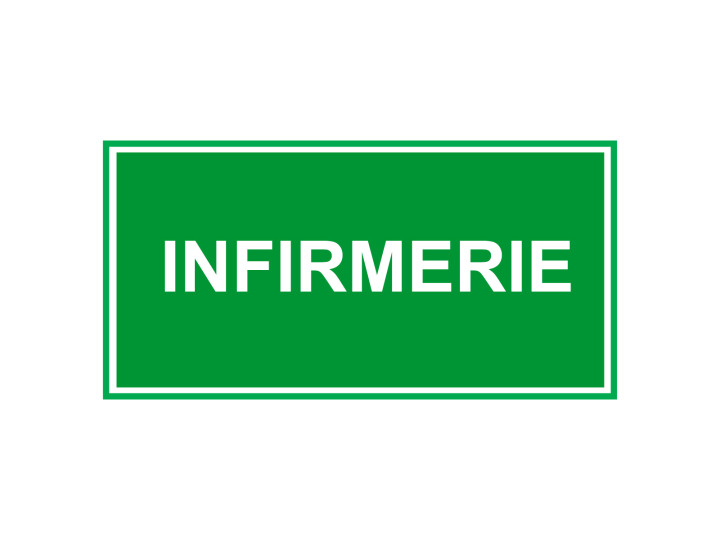 Évacuation Sécurité E452 Infirmerie Panneau Signalétique Norme ISO 7010