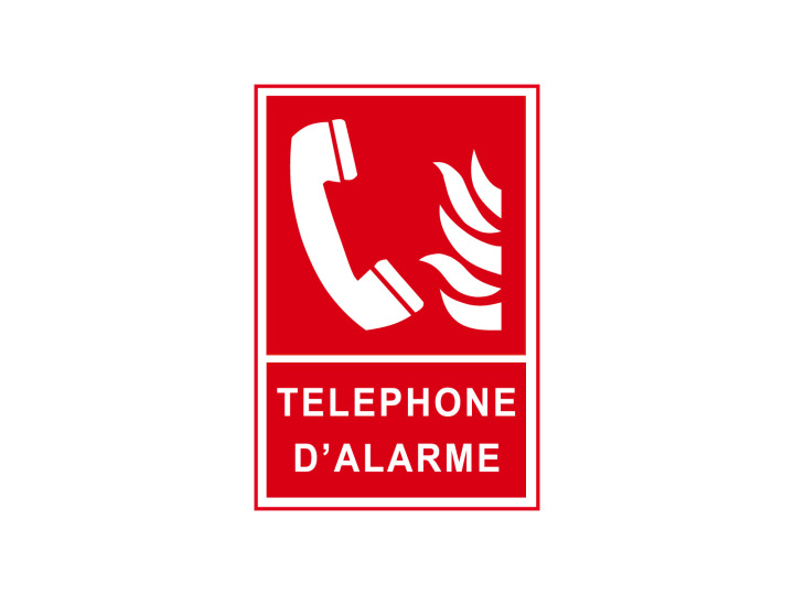 Incendie  F401  Téléphone dalarme  Panneau Signalétique Norme ISO7010