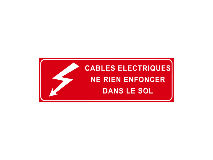 Interdiction  P305  Câbles électriques ne rien enfoncer dans le sol  Panneau Norme ISO7010