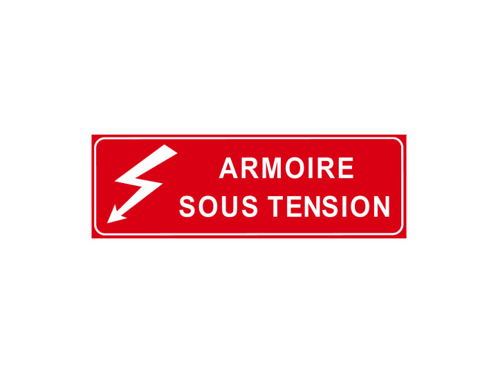 Interdiction  P308  Armoire sous tension  Panneau Signalétique Norme ISO7010