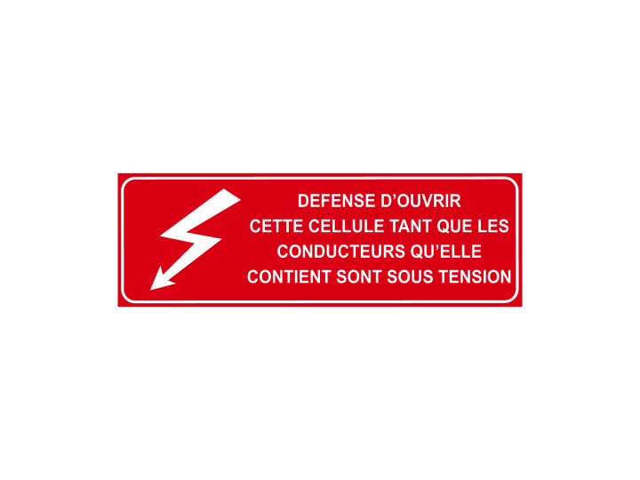 Interdiction  P309  Défense douvrir cette cellule  conduteurs sous tension  Norme ISO7010