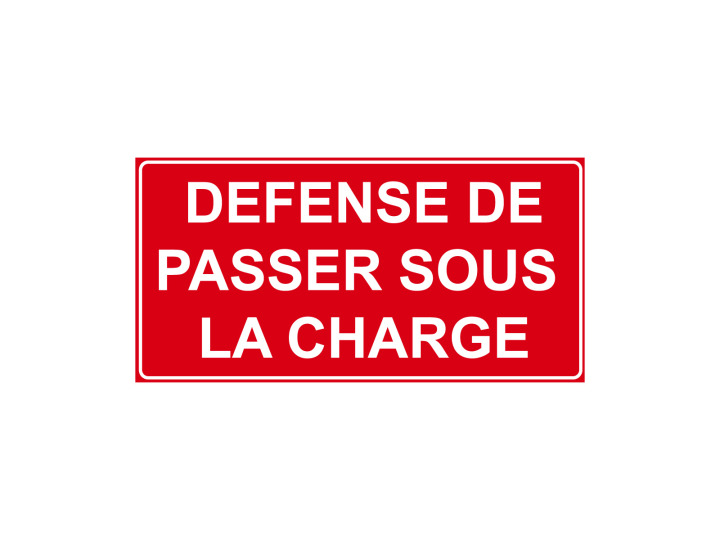 Interdiction  P900  Défense de passer sous la charge  Panneau Signalétique Norme ISO7010