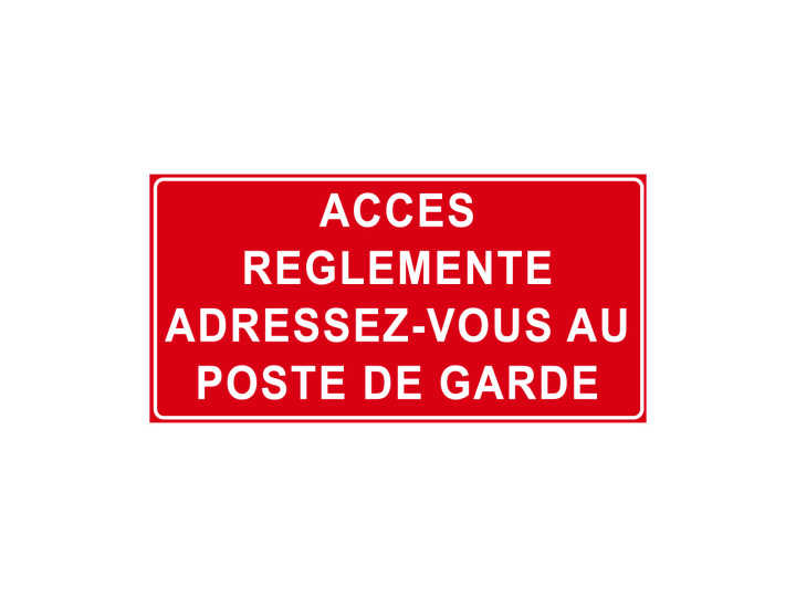 Interdiction  P908  Accès règlementé adressezvous au poste de garde  Signalétique Norme ISO7010