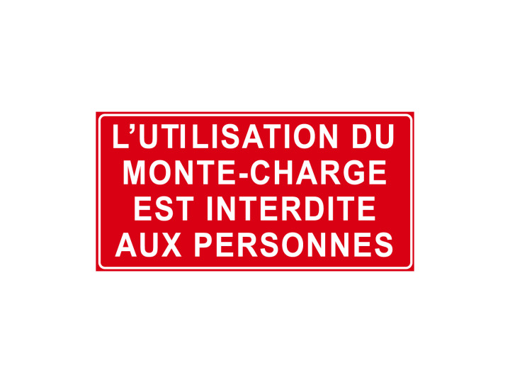 Interdiction  P916  Lutilisation du montecharge est interdite aux personnes  Norme ISO7010