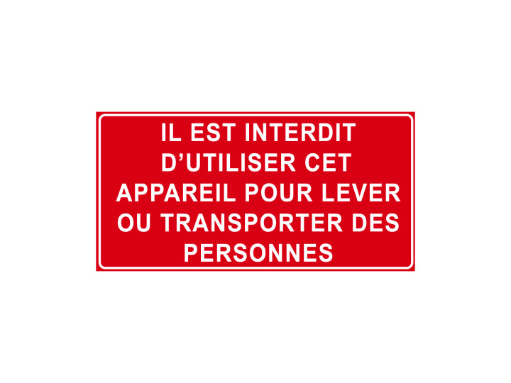 Interdiction  P921  Interdit dutiliser un appareil pour lever ou transporter des personnes  ISO7