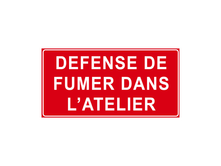 Interdiction  P928  Défense de fumer dans latelier  Panneau Signalétique Norme ISO7010