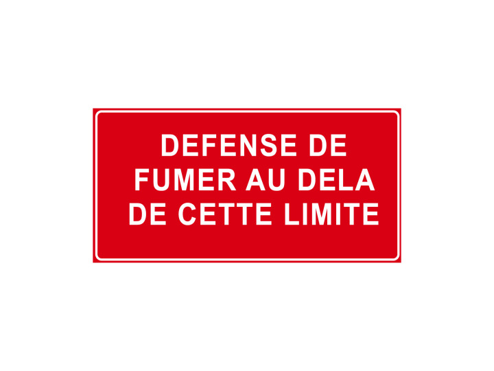 Interdiction  P930  Défense de fumer audelà de cette limite  Panneau Signalétique Norme ISO7010