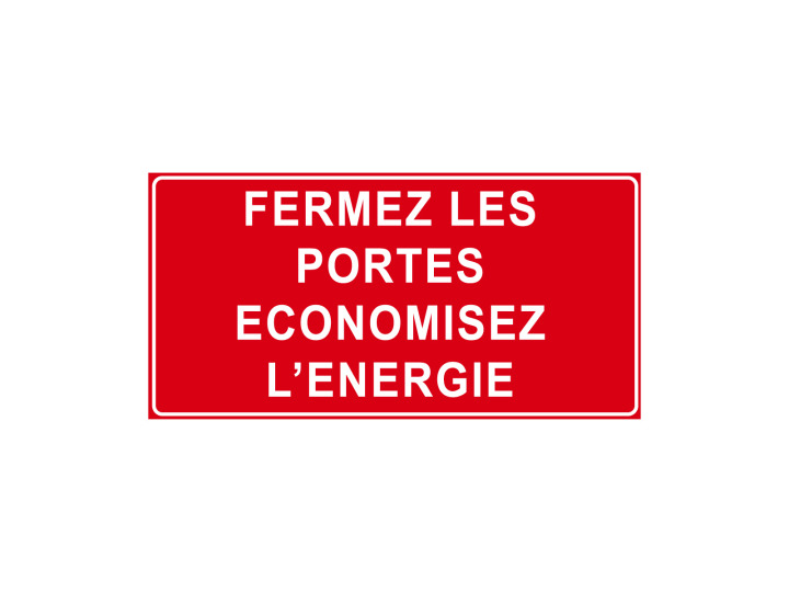 Interdiction  P935  Fermez les portes économisez lénergie  Panneau Signalétique Norme ISO7010