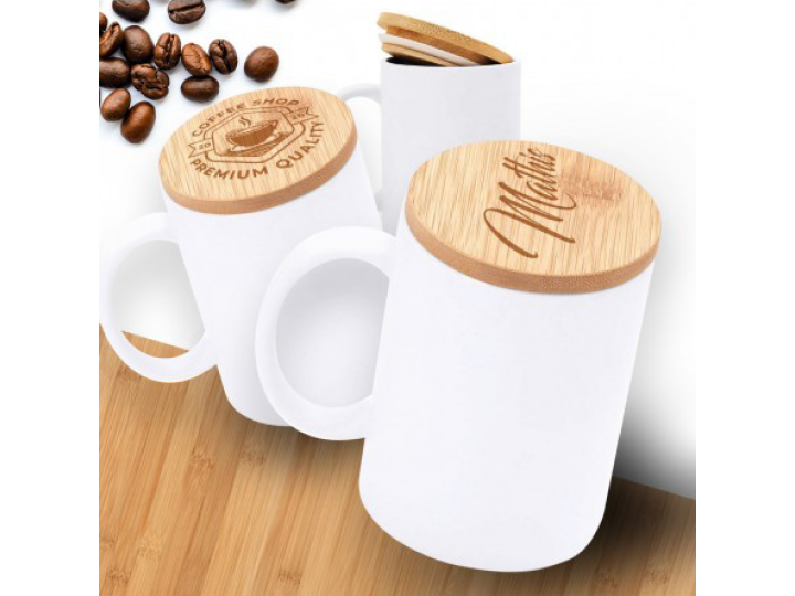 Mug Personnalisé  Tasse en céramique avec couvercle en bambou 370 mL BERRY