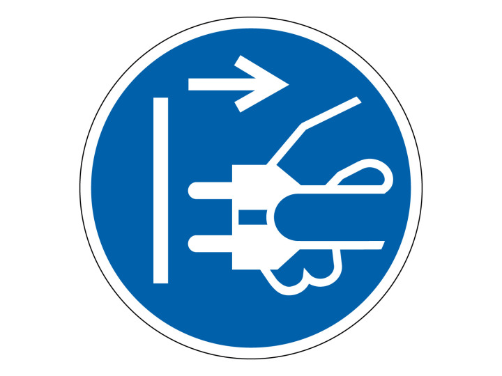 Obligation  M006  Débrancher prise alimentation secteur  Panneau Signalétique Norme ISO7010