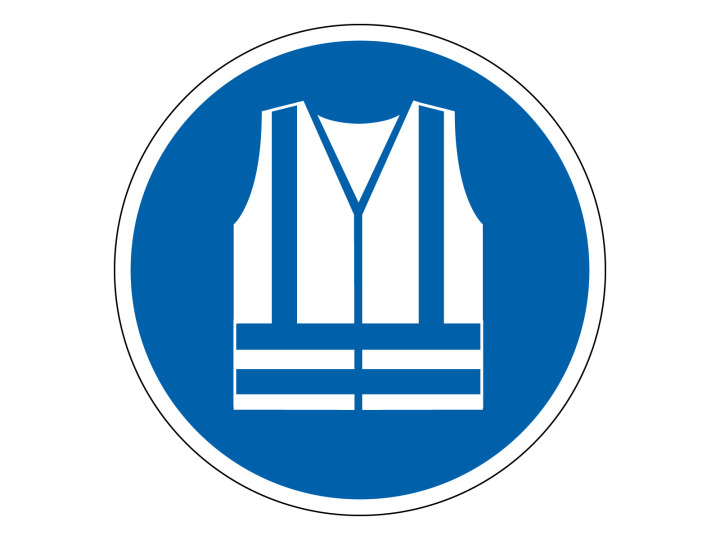 Obligation  M015  Gilet sécurité haute visibilité  Panneau Signalétique Norme ISO7010