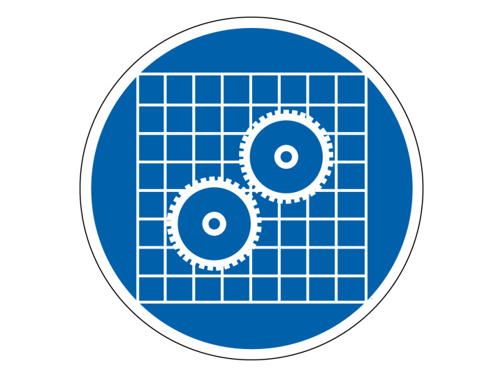 Obligation  M153  Utiliser grilles protection  Panneau Signalétique Norme ISO7010