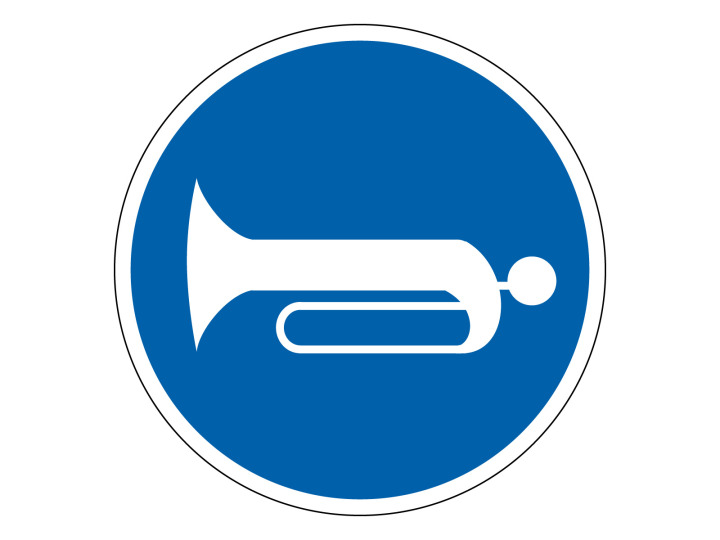 Obligation  M166  Signalement sonore  Panneau Signalétique Norme ISO7010