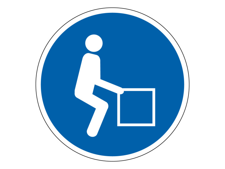 Obligation  M174  Position pour dos  Panneau Signalétique Norme ISO7010