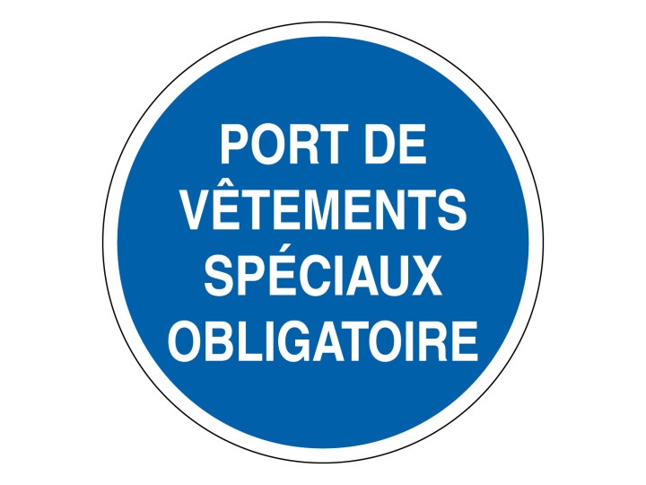 Obligation  M305  Port vêtements spéciaux  Panneau Signalétique Norme ISO7010