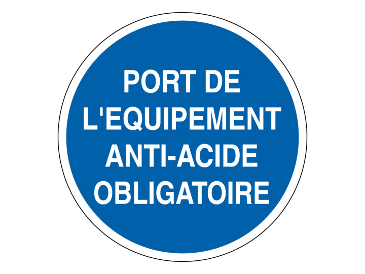 Obligation  M307  Port léquipement antiacide  Panneau Signalétique Norme ISO7010