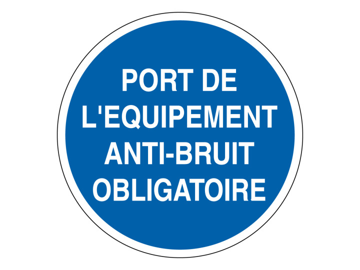 Obligation  M310  Port léquipement antibruit  Panneau Signalétique Norme ISO7010